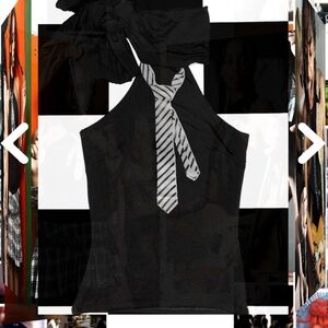 omighty black tie top NWT